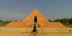 Pyramid-shaped Sri Karneshwar Nataraja Temple in Pondicherry near Pudukuppam Beach dedicated to Lord Shiva.